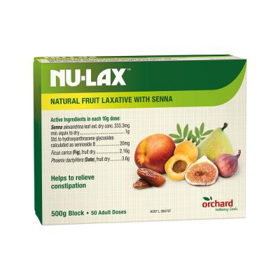 Nu-Lax Natural Fruit Laxative with Natural Senna Block 500g